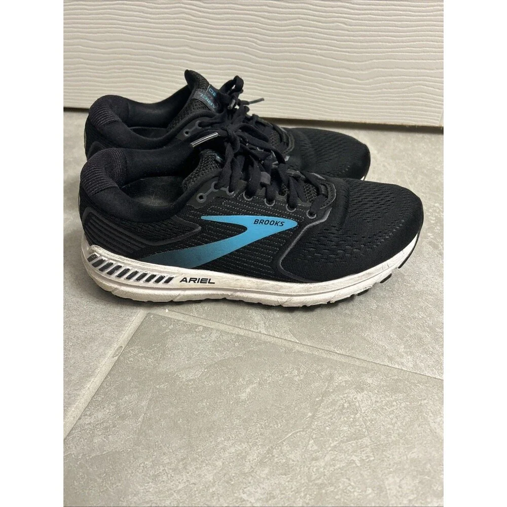 Brooks Ariel 20 Black Blue W Size 8.5 Used No Box